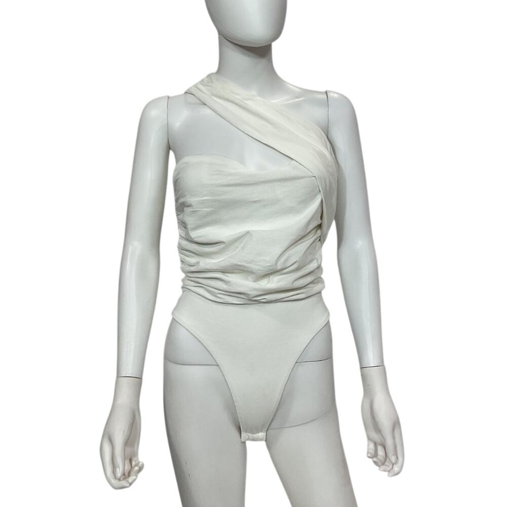 Atoir Ruched White Never Really Over Bodysuit Size S - Picture 2 of 5